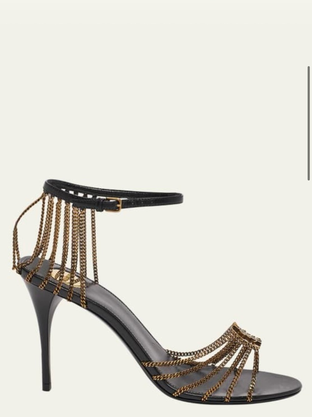 Saint Laurent Babylone Strappy Chain YSL Stilletto Sandals Size 37
